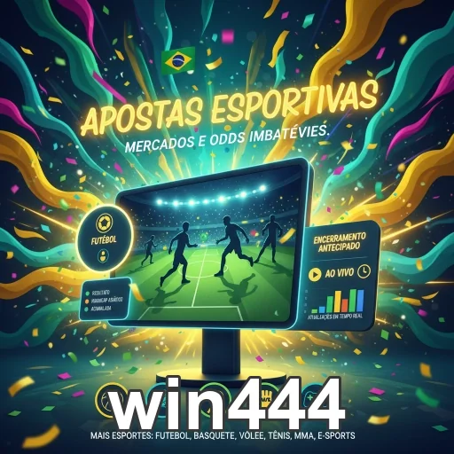 Imagem do aplicativo win444 com uma interface comemorativa.