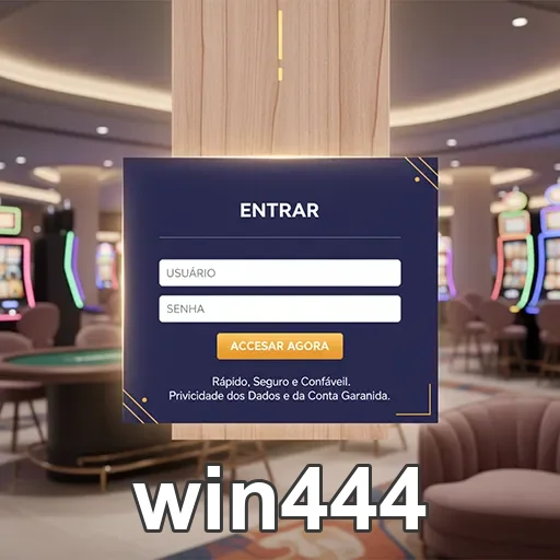 Tela de login do win444 com campos de usuário e senha.