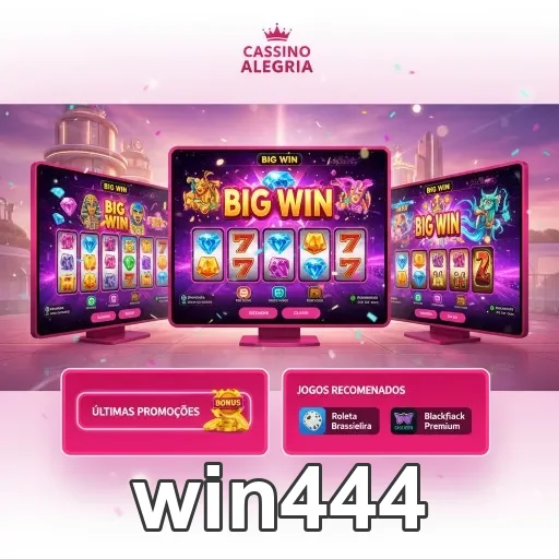 Interface de slots populares no win444 com animações vibrantes.