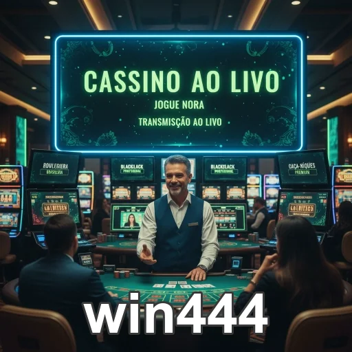 Jogadores interagem em um cassino ao vivo no aplicativo win444.
