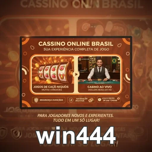 Tela de apresentação de jogos rápidos e live na win444.