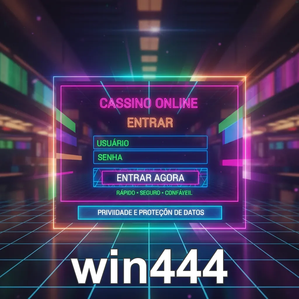 Tela de login do cassino win444 com opções de usuário e senha.