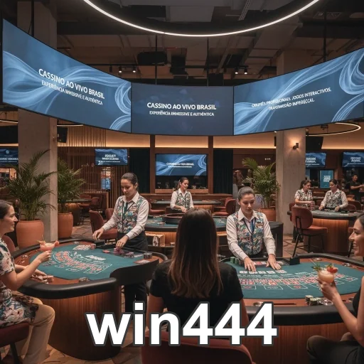 Jogadores interagem com crupiês em cassinos no win444.