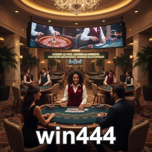 Ambiente de cassino ao vivo da win444 com dealers profissionais.