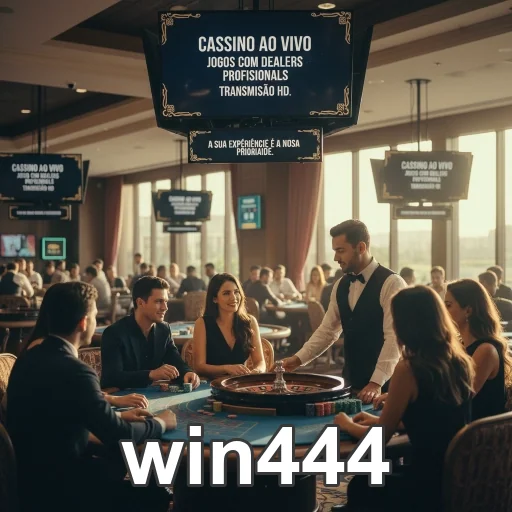 Jogadores em um cassino ao vivo no win444 com dealers profissionais.