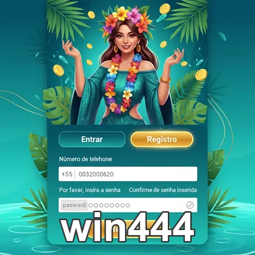 Interface de cadastro da win444 com opções de registro.