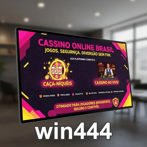 Tela do app win444 com slots e cassino ao vivo.