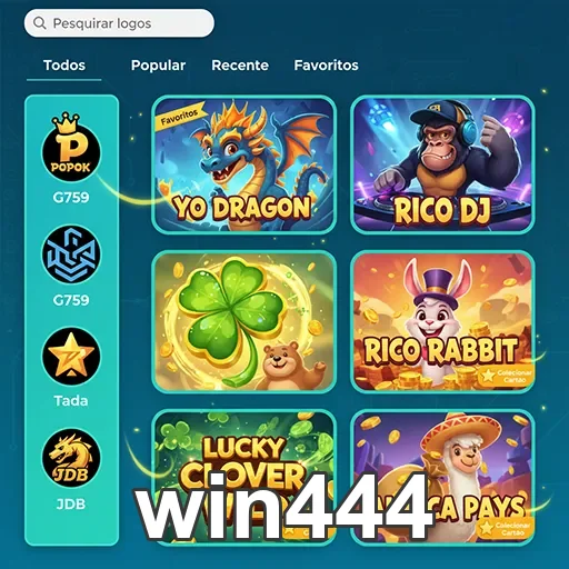 Interface de jogos de slots rápidos na win444.
